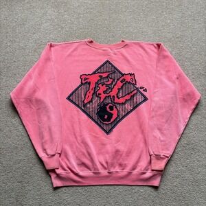 Vtg T&C Town & Country Surf Designs Sweatshirt XL Pink Crewneck Made USA 80s 90s